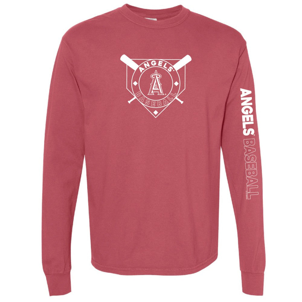 Los Angeles Angels Soft as a Grape Women's Pigment Dye Long Sleeve T-Shirt - MLB T-shirts