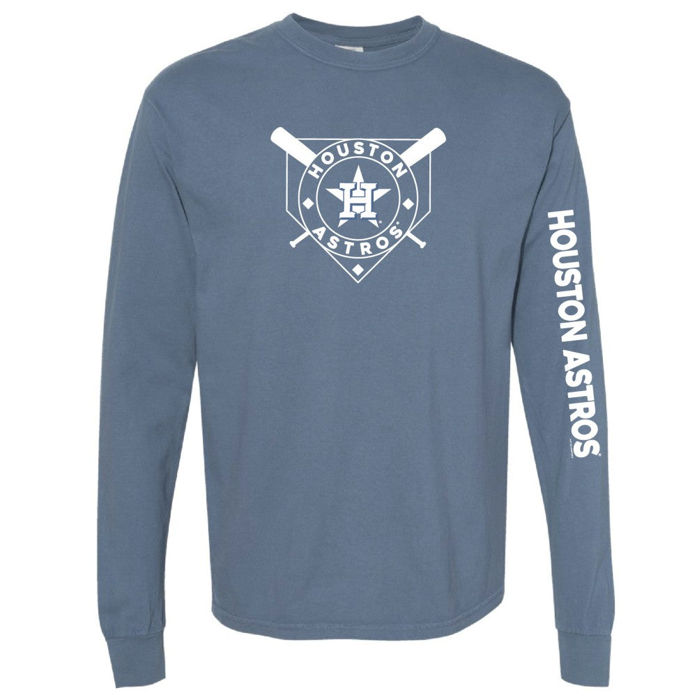 Houston Astros Soft as a Grape Women's Pigment Dye Long Sleeve T-Shirt - MLB T-shirts