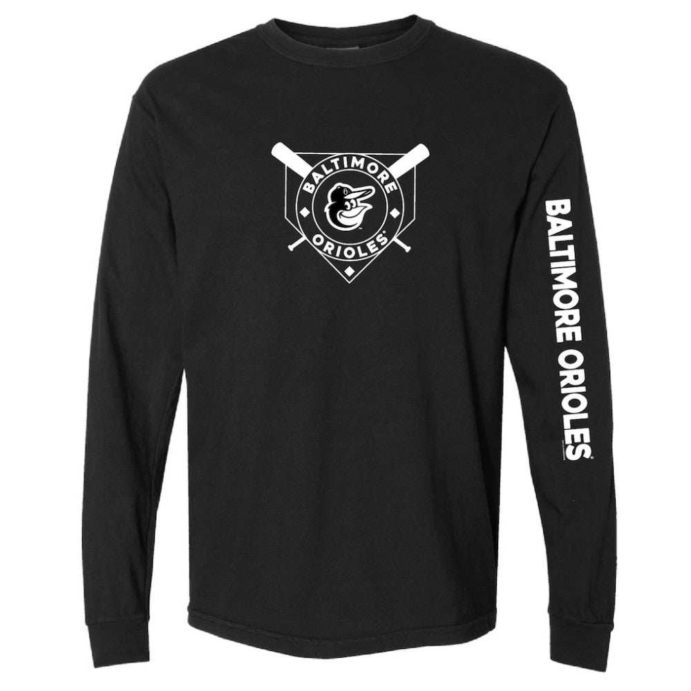 Baltimore Orioles Soft as a Grape Women's Pigment Dye Long Sleeve T-Shirt - MLB T-shirts