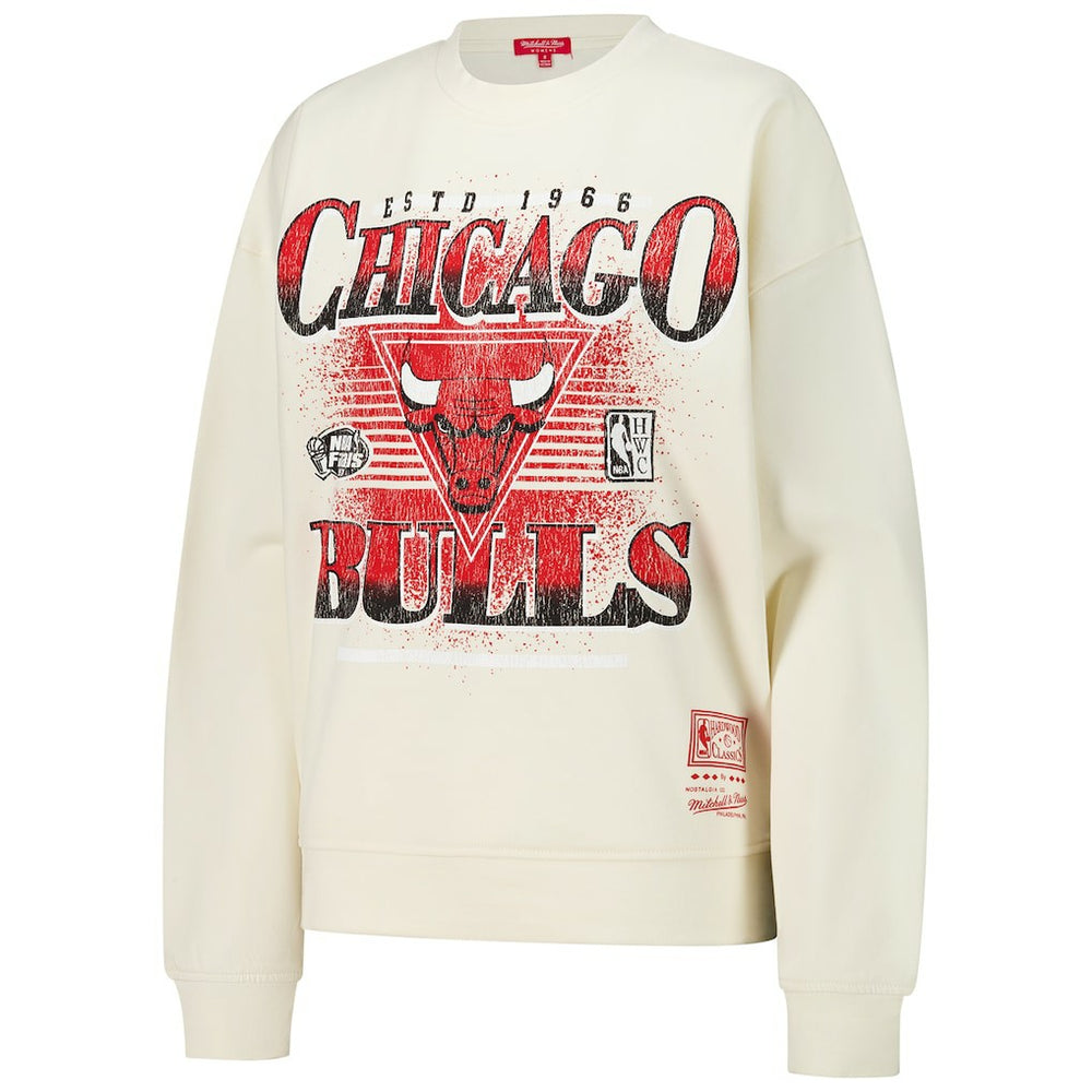 Cream Chicago Bulls Women's Oversprayed Pullover Sweatshirt | NBA
