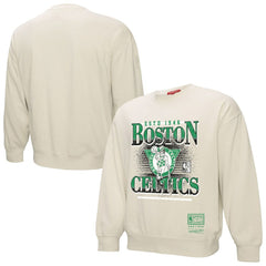 Cream Boston Celtics Women's Oversprayed Pullover Sweatshirt | NBA