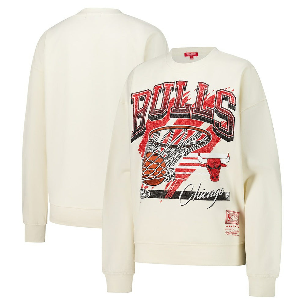 Cream Chicago Bulls Women's Brush Bucket Pullover Sweatshirt | NBA