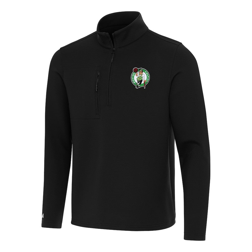 Black Boston Celtics Antigua Insider Quarter-Zip Top | NBA