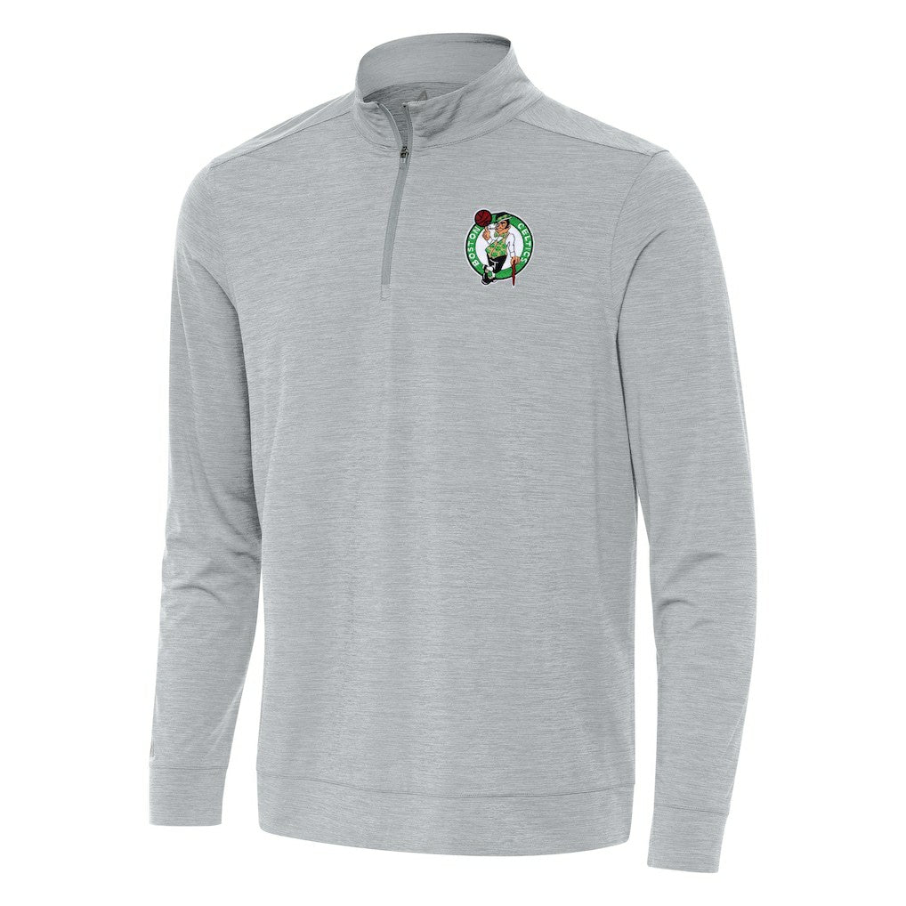 Heather Gray Boston Celtics Antigua Bright Quarter-Zip Top | NBA