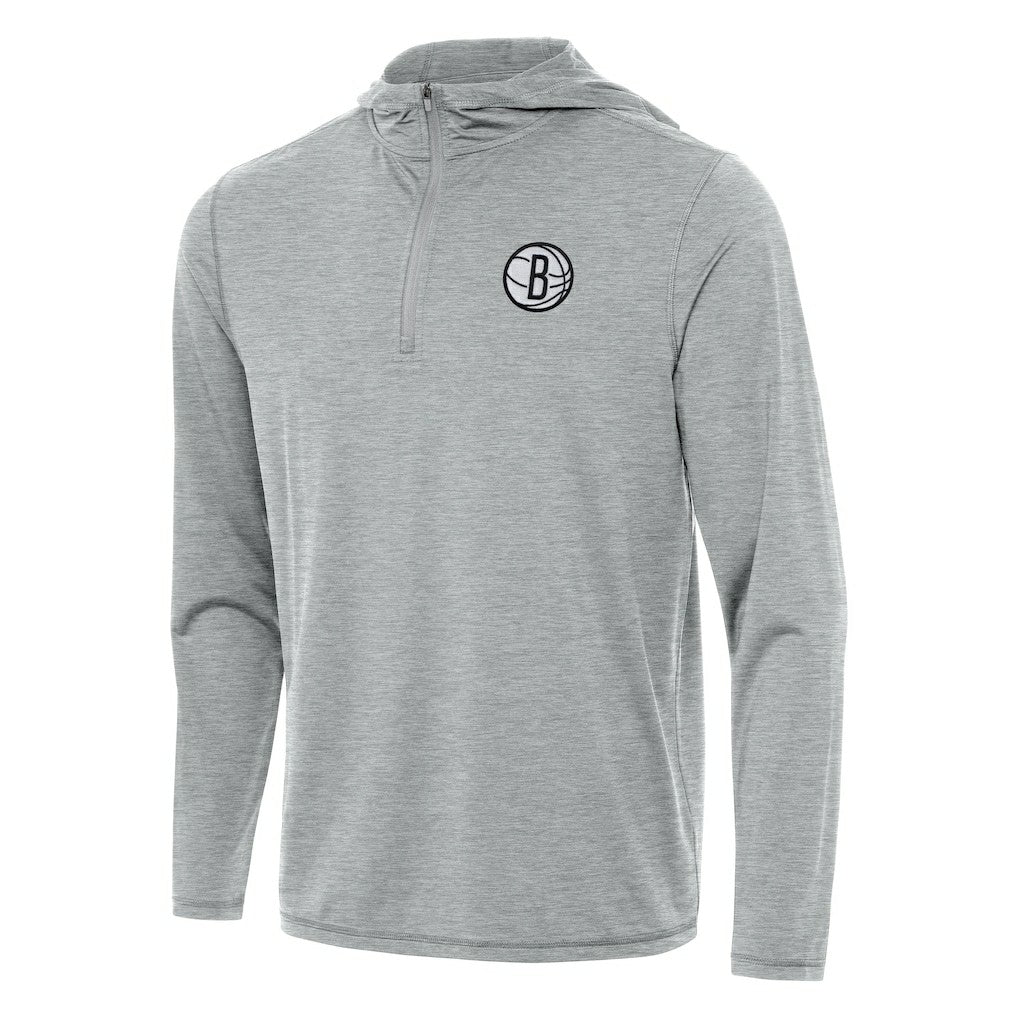 Heather Gray Brooklyn Nets Antigua Tidy Quarter-Zip Hoodie | NBA