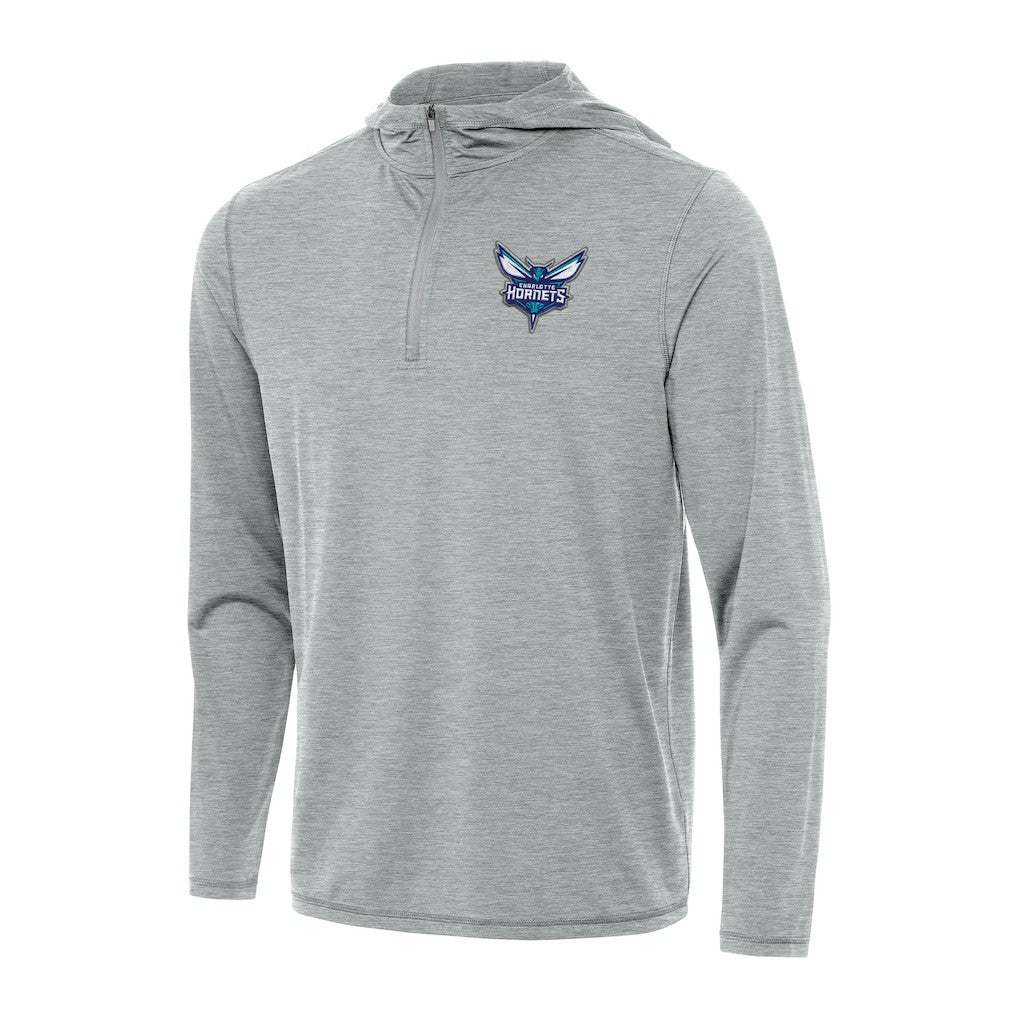 Heather Gray Charlotte Hornets Antigua Tidy Quarter-Zip Hoodie | NBA