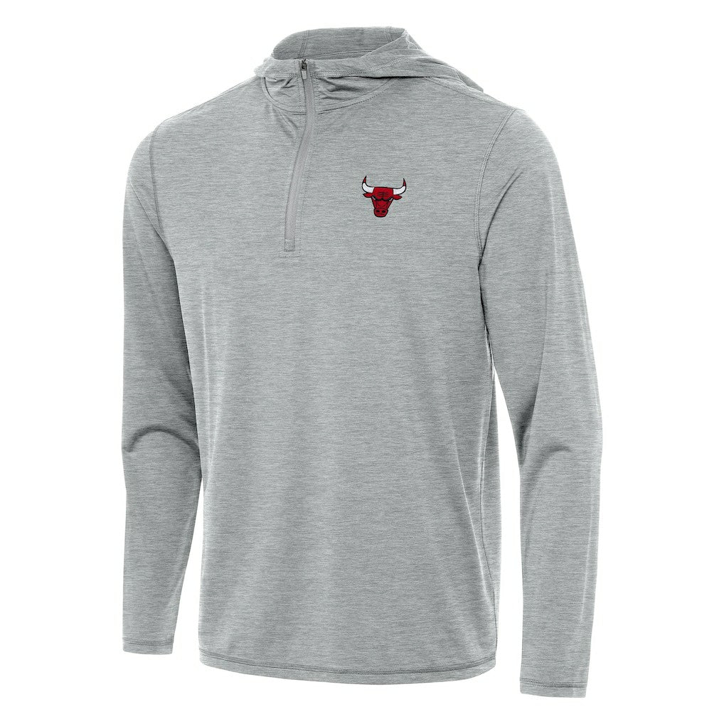 Heather Gray Chicago Bulls Antigua Tidy Quarter-Zip Hoodie | NBA