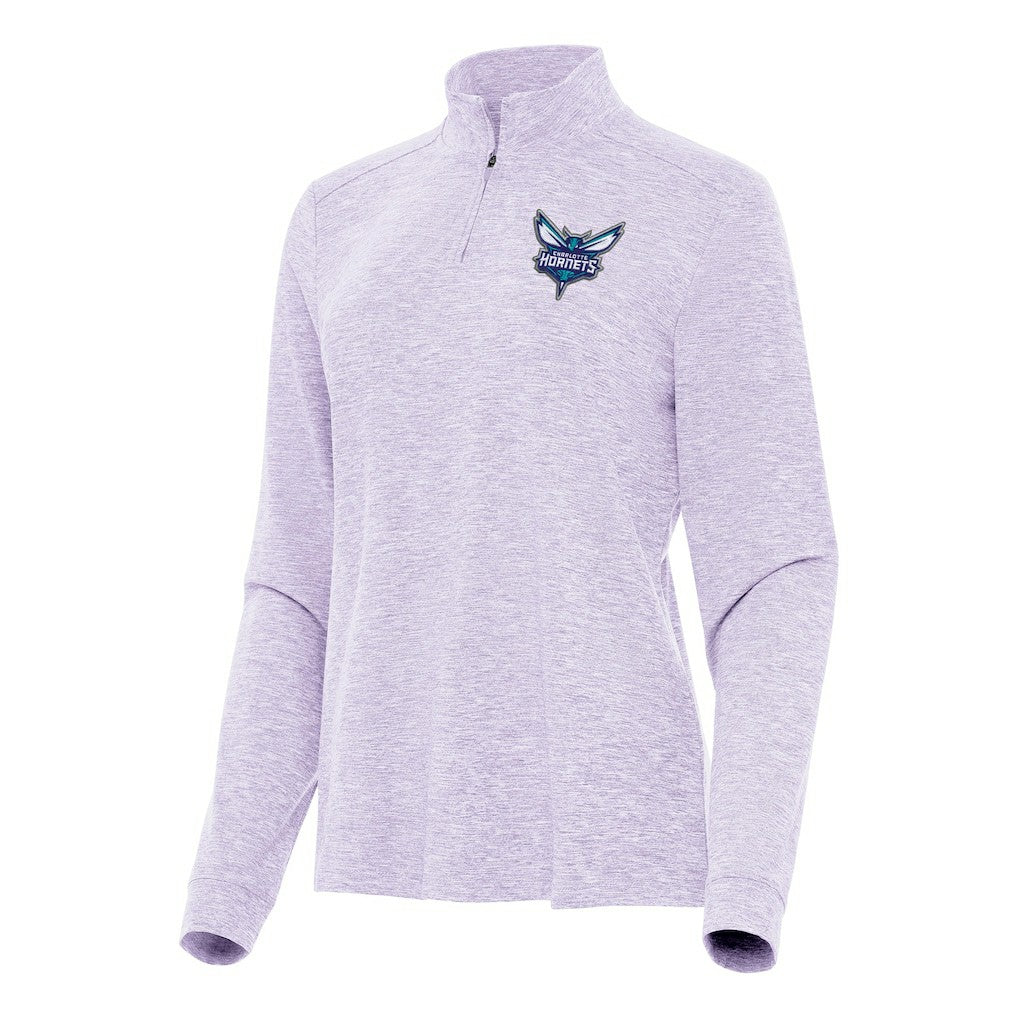 Lavender Charlotte Hornets Antigua Women's Mentor Quarter-Zip Mock Long Sleeve Top | NBA