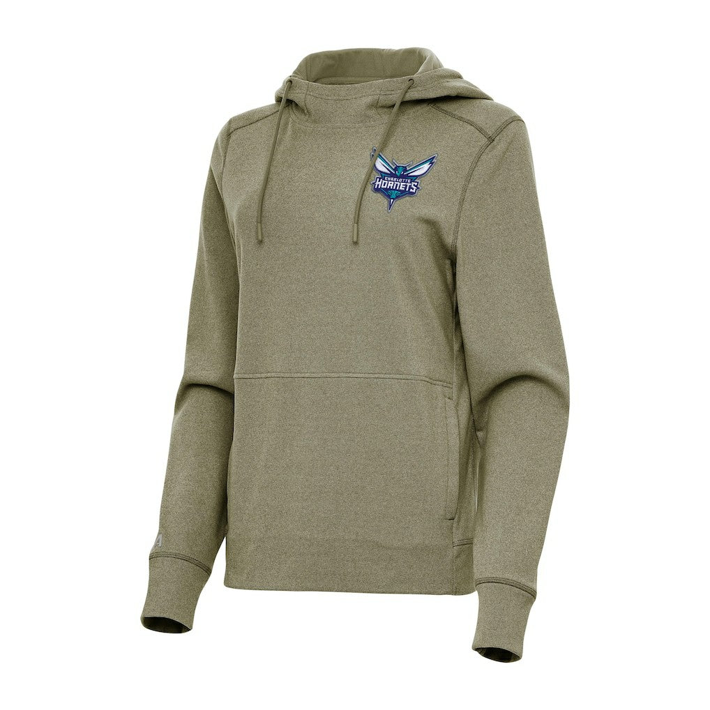 Heather Olive Charlotte Hornets Antigua Women's Justice Pullover Hoodie | NBA