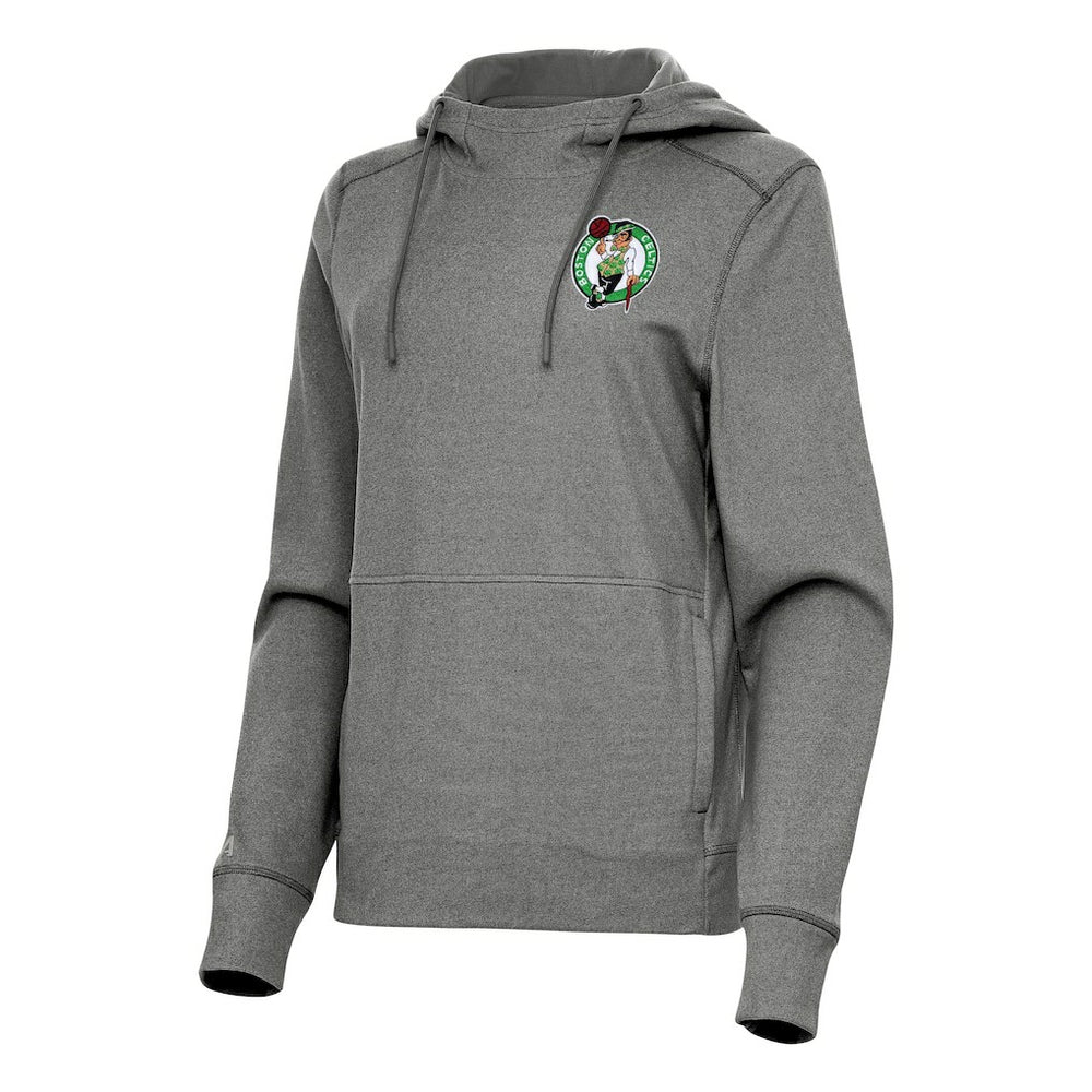 Heather Charcoal Boston Celtics Antigua Women's Justice Pullover Hoodie | NBA