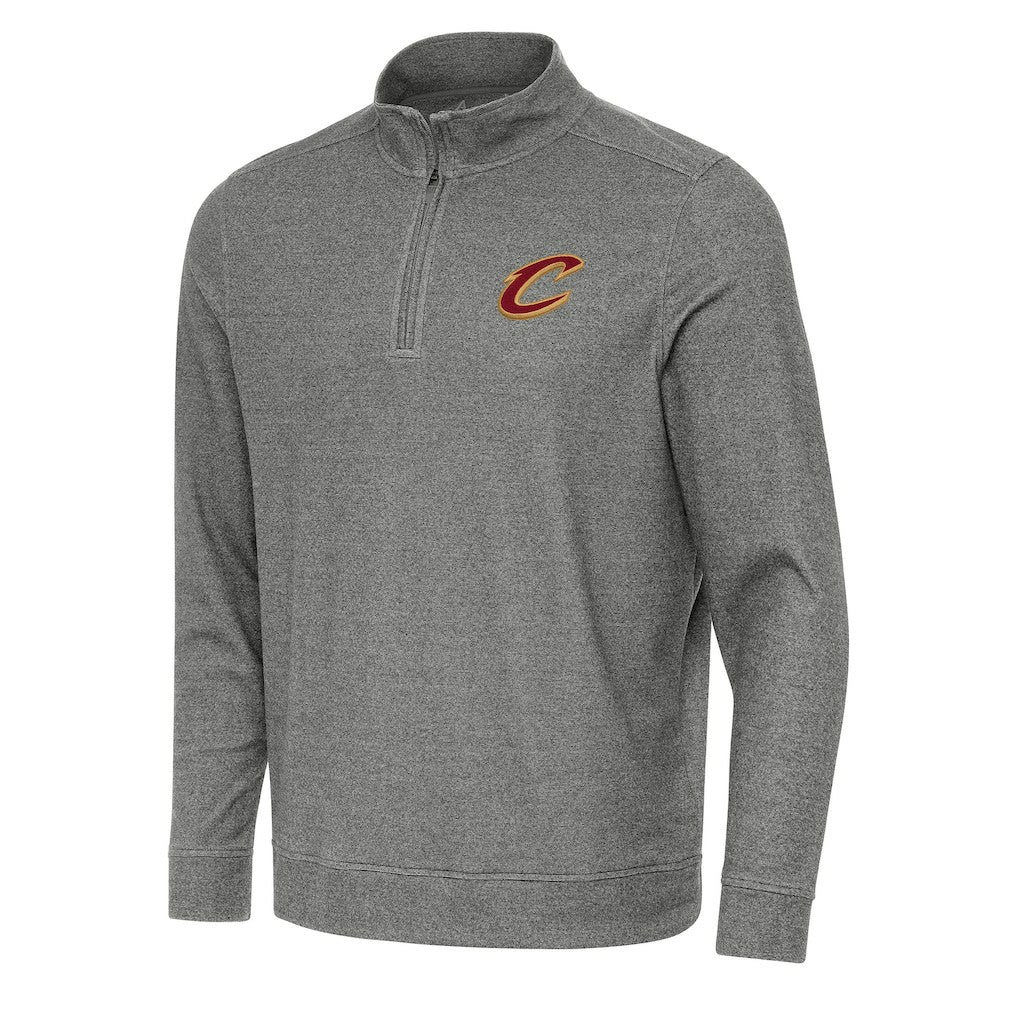 Heather Black Cleveland Cavaliers Antigua Subtle Quarter-Zip Sweatshirt sale | NBA