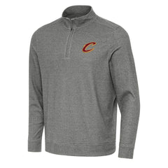 Heather Black Cleveland Cavaliers Antigua Subtle Quarter-Zip Sweatshirt sale | NBA
