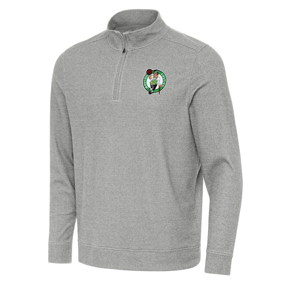 Heather Gray Boston Celtics Antigua Subtle Quarter-Zip Sweatshirt | NBA