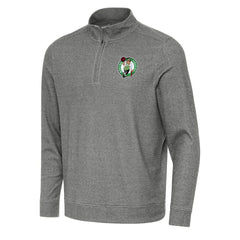 Heather Black Boston Celtics Antigua Subtle Quarter-Zip Sweatshirt | NBA
