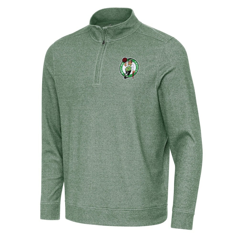 Hunter Green Boston Celtics Antigua Subtle Quarter-Zip Sweatshirt | NBA