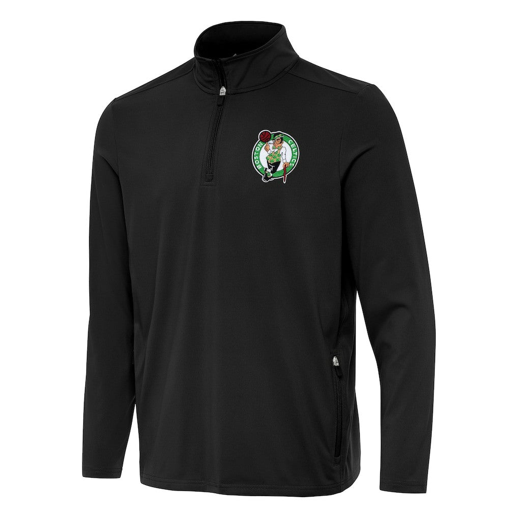 Black Boston Celtics Antigua Perilous Quarter-Zip Sweatshirt | NBA
