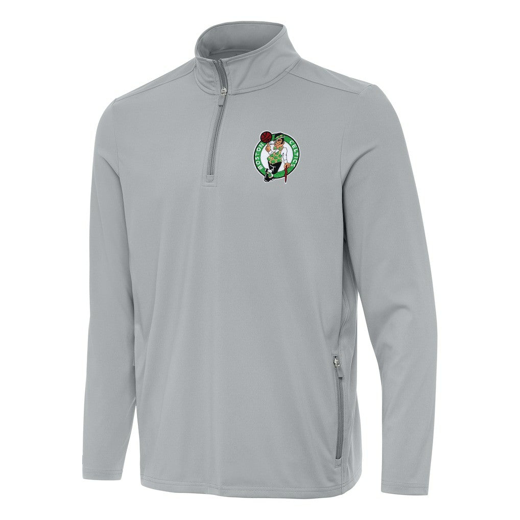 Gray Boston Celtics Antigua Perilous Quarter-Zip Sweatshirt | NBA