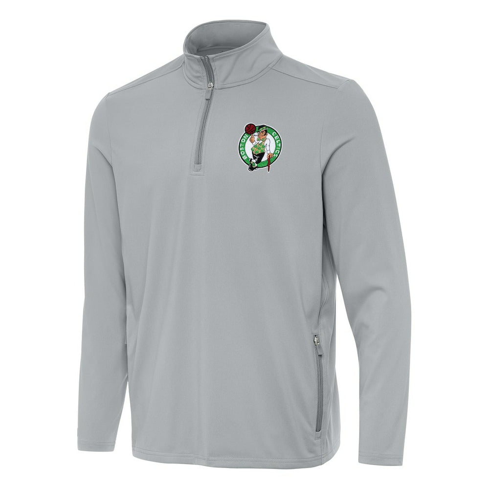 Gray Boston Celtics Antigua Perilous Quarter-Zip Sweatshirt | NBA