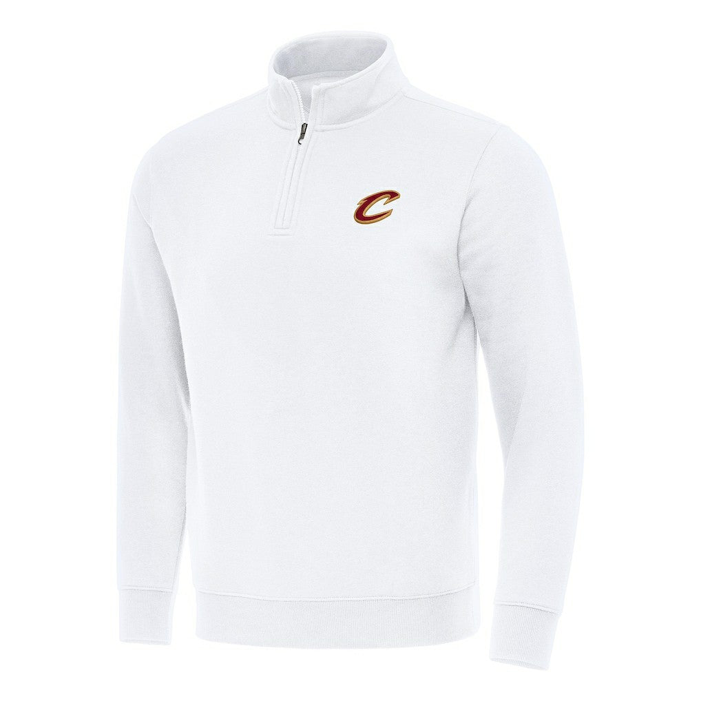 White Cleveland Cavaliers Antigua Victory Quarter-Zip Mock Sweatshirt sale | NBA