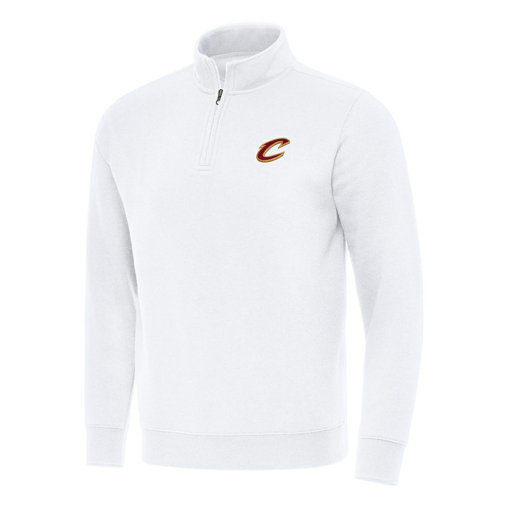 White Cleveland Cavaliers Antigua Victory Quarter-Zip Mock Sweatshirt sale | NBA