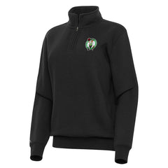 Black Boston Celtics Antigua Women's Victory Quarter-Zip Sweatshirt | NBA