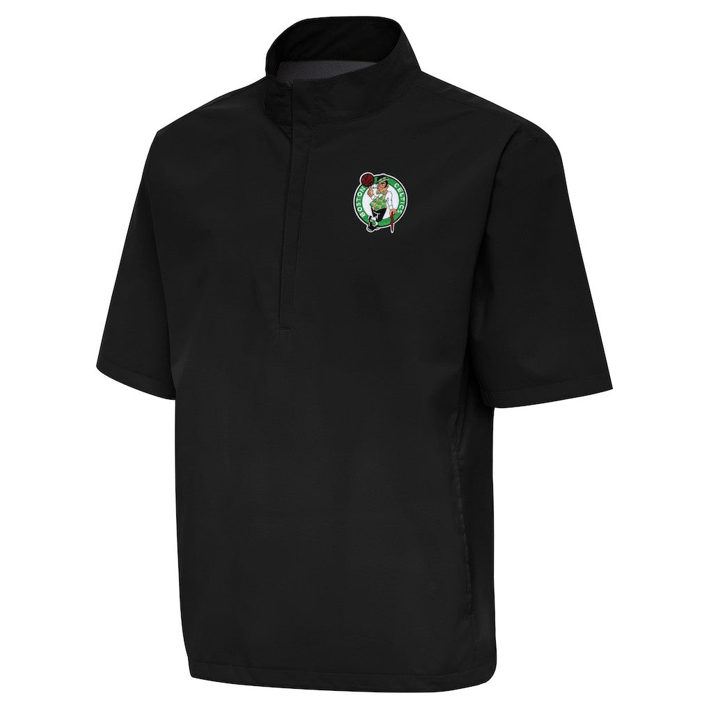 Black Boston Celtics Antigua Brisk Quarter-Zip Windbreaker | NBA