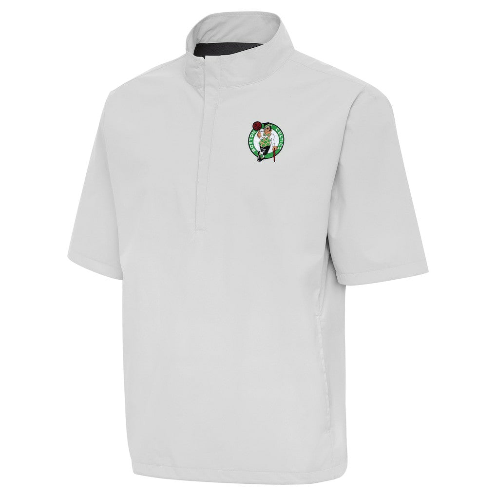 Heather Gray Boston Celtics Antigua Brisk Quarter-Zip Windbreaker | NBA
