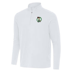 White Boston Celtics Antigua Intent Quarter-Zip Top | NBA