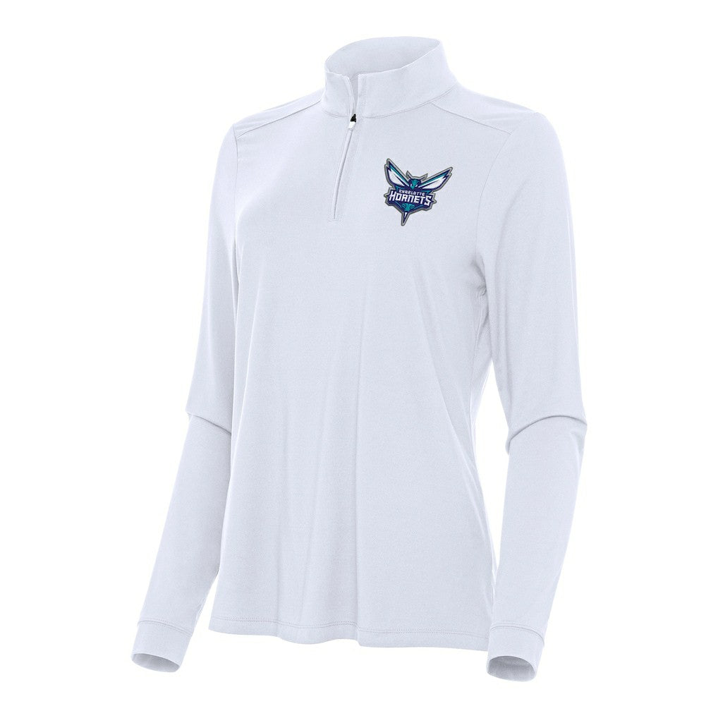 White Charlotte Hornets Antigua Women's Intent Quarter-Zip Top | NBA