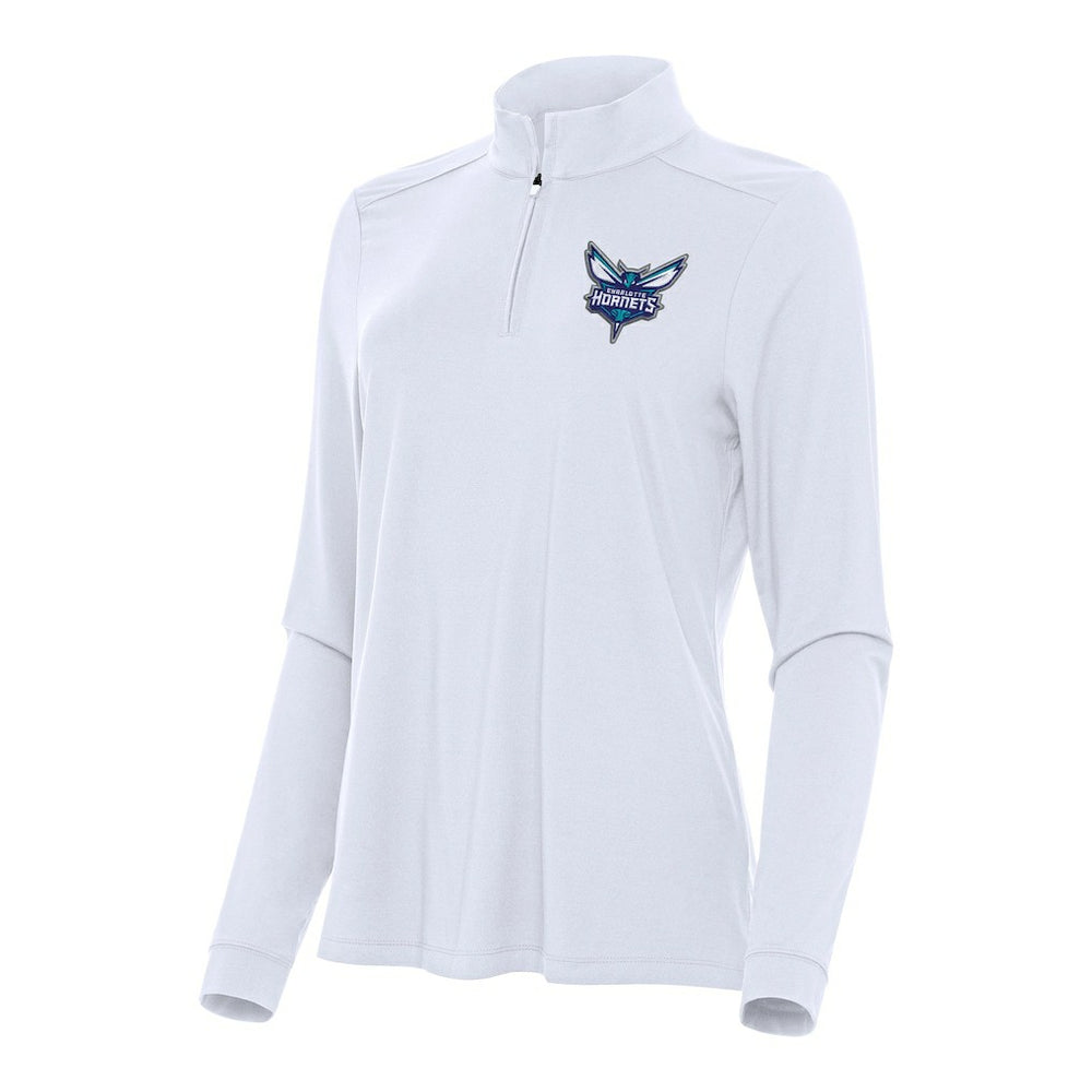 White Charlotte Hornets Antigua Women's Intent Quarter-Zip Top | NBA