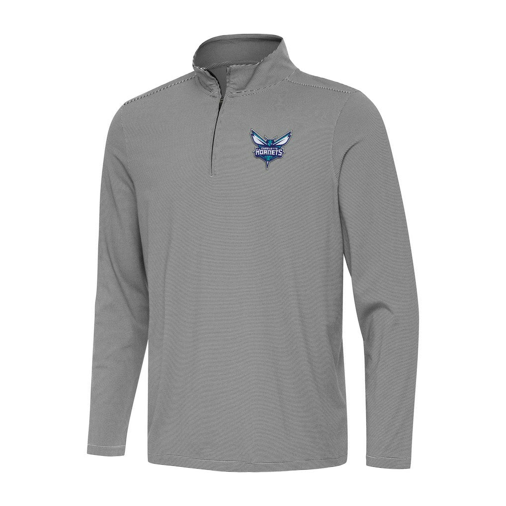 Black Charlotte Hornets Antigua Twine Quarter-Zip Top | NBA
