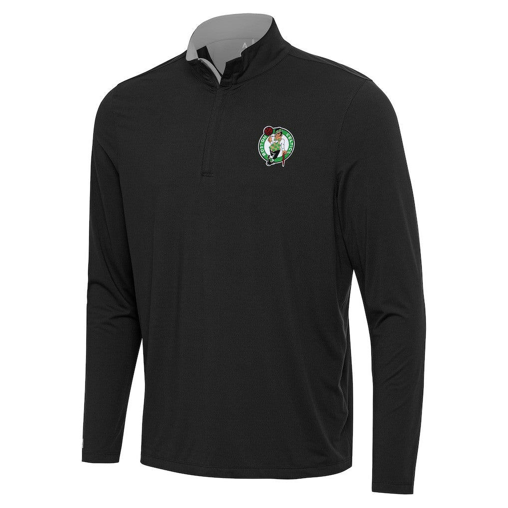 Black/Gray Boston Celtics Antigua Content Quarter-Zip Top | NBA
