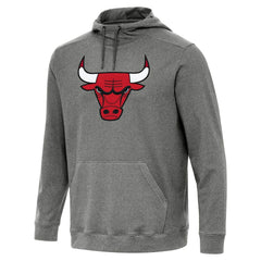 Heather Black Chicago Bulls Antigua Cloud Pullover Hoodie | NBA