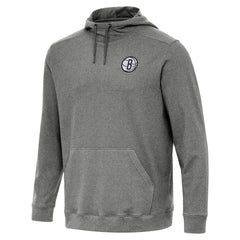 Heather Black Brooklyn Nets Antigua Cloud Pullover Hoodie | NBA