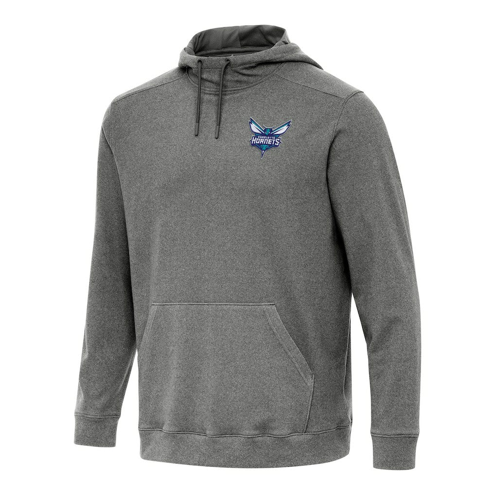 Heather Black Charlotte Hornets Antigua Cloud Pullover Hoodie | NBA
