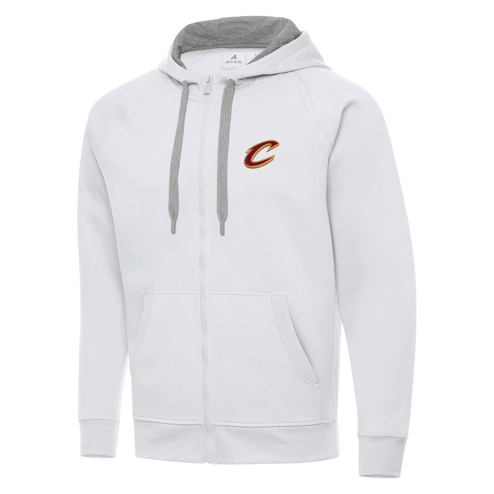White Cleveland Cavaliers Antigua Big & Tall Victory Full-Zip Hoodie Jacket sale | NBA