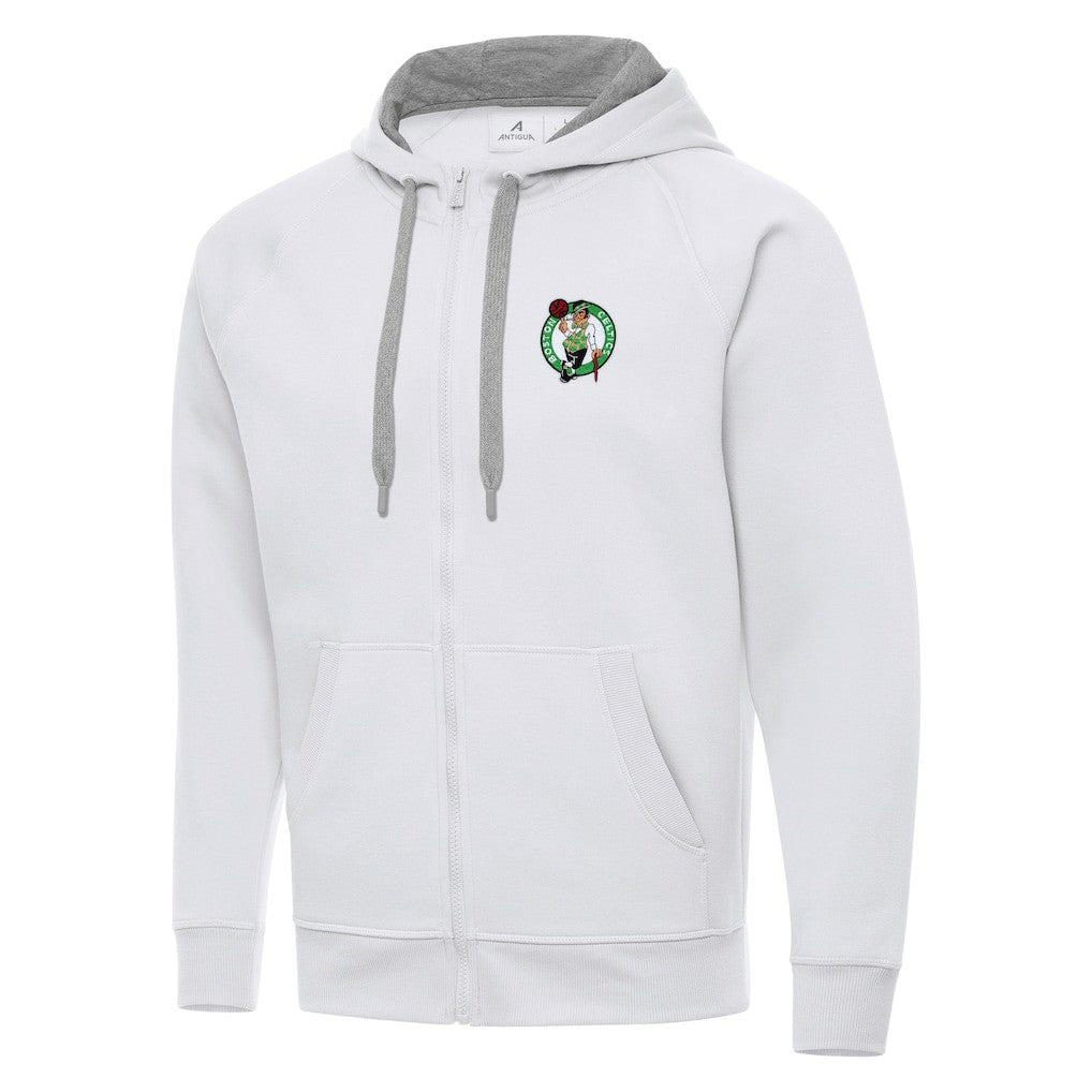 White Boston Celtics Antigua Big & Tall Victory Full-Zip Hoodie Jacket | NBA