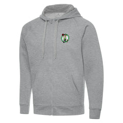 Heather Gray Boston Celtics Antigua Big & Tall Victory Full-Zip Hoodie Jacket | NBA