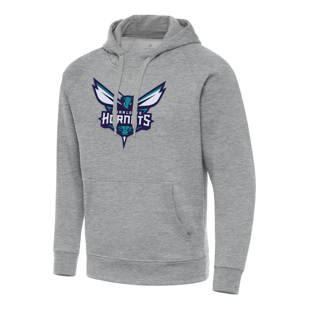 Heather Gray Charlotte Hornets Antigua Big & Tall Victory Raglan Pullover Hoodie | NBA