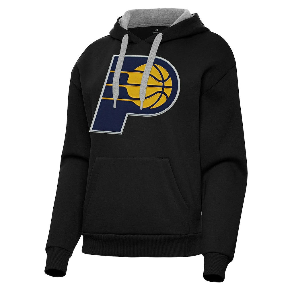 Black Indiana Pacers Antigua Women's Victory Pullover Hoodie | NBA