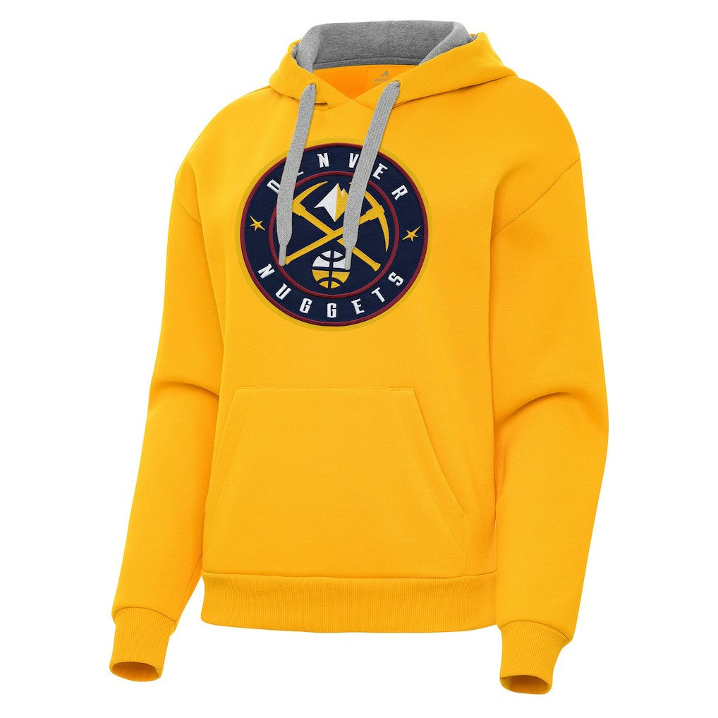 Gold Denver Nuggets Antigua Women's Victory Pullover Hoodie sale | NBA