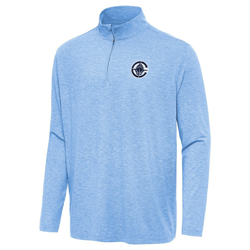 Heather Powder Blue LA Clippers Antigua Hunk Quarter-Zip Top | NBA