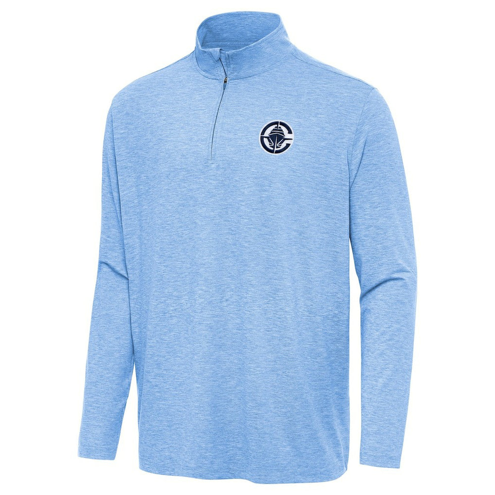 Heather Powder Blue LA Clippers Antigua Hunk Quarter-Zip Top | NBA