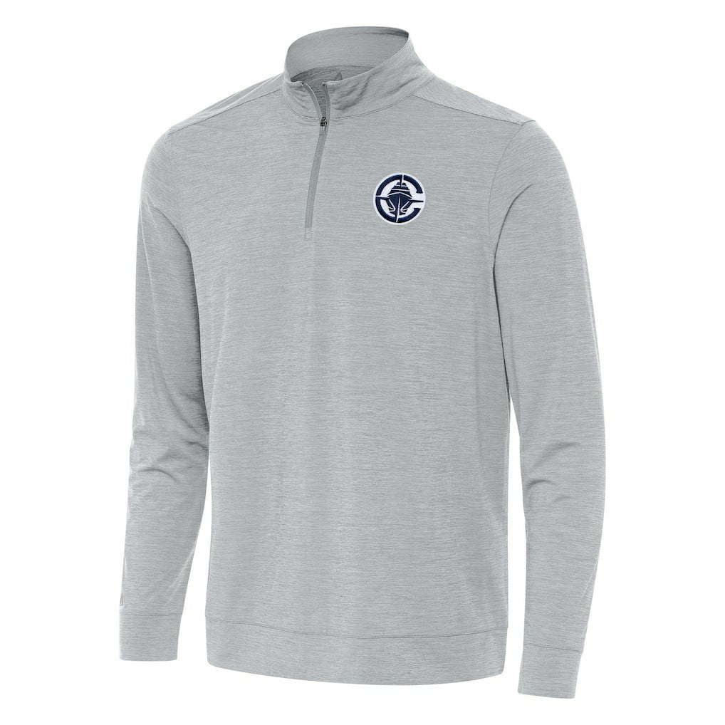 Heather Gray LA Clippers Antigua Bright Quarter-Zip Top | NBA