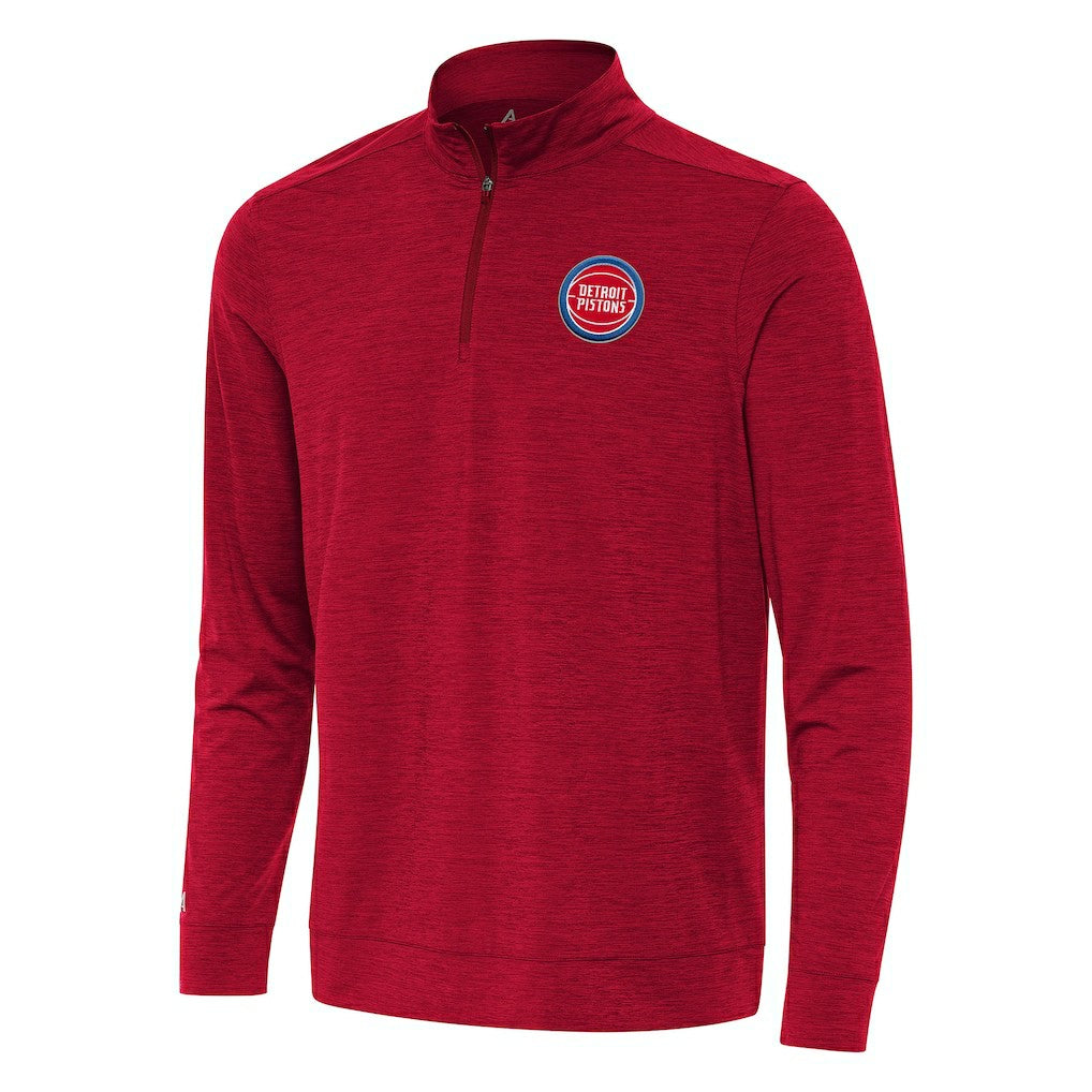 Heather Red Detroit Pistons Antigua Bright Quarter-Zip Top sale | NBA