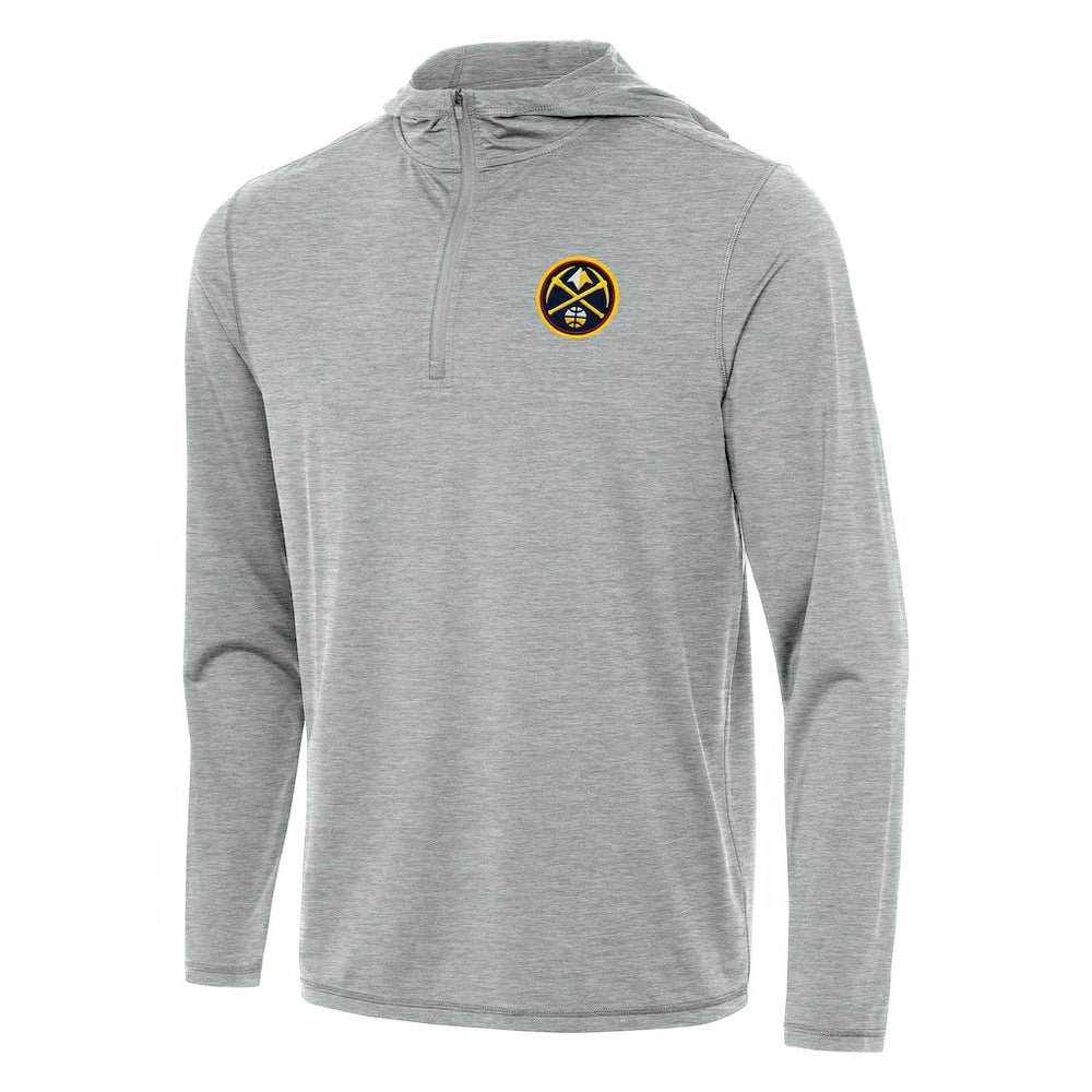 Heather Gray Denver Nuggets Antigua Tidy Quarter-Zip Hoodie sale | NBA