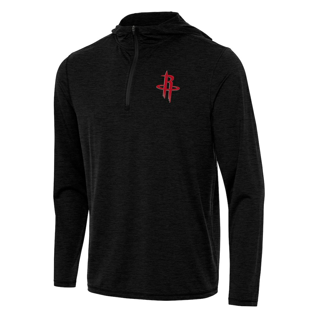 Heather Black Houston Rockets Antigua Tidy Quarter-Zip Hoodie sale | NBA