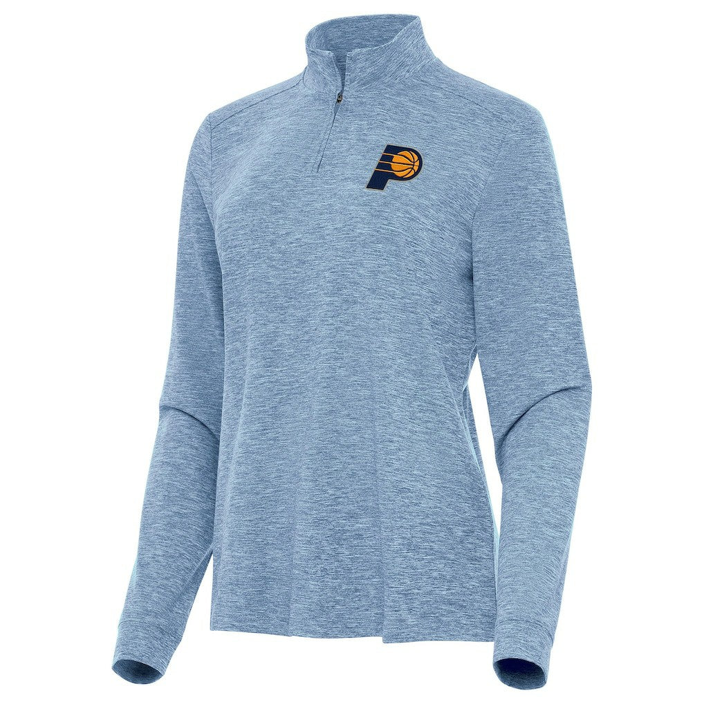 Heather Aqua Indiana Pacers Antigua Women's Mentor Quarter-Zip Mock Long Sleeve Top | NBA