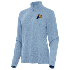 Heather Aqua Indiana Pacers Antigua Women's Mentor Quarter-Zip Mock Long Sleeve Top | NBA