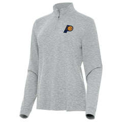 Heather Gray Indiana Pacers Antigua Women's Mentor Quarter-Zip Mock Long Sleeve Top | NBA